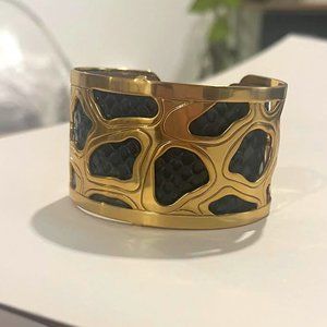 Brighton Christo Cuff Wide Leopard with 8 leather inserts!